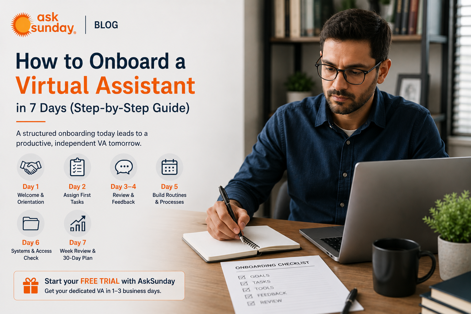 How to Onboard a Virtual Assistant in 7 Days (Step-by-Step Checklist)